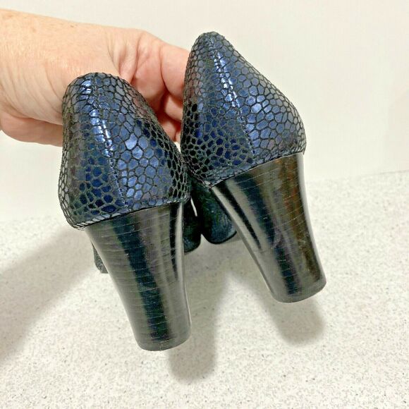 Calvin Klein Babe High Heels Pumps Ladies Navy Blue Career Shoes US 10M AS IS - Picture 5 of 9